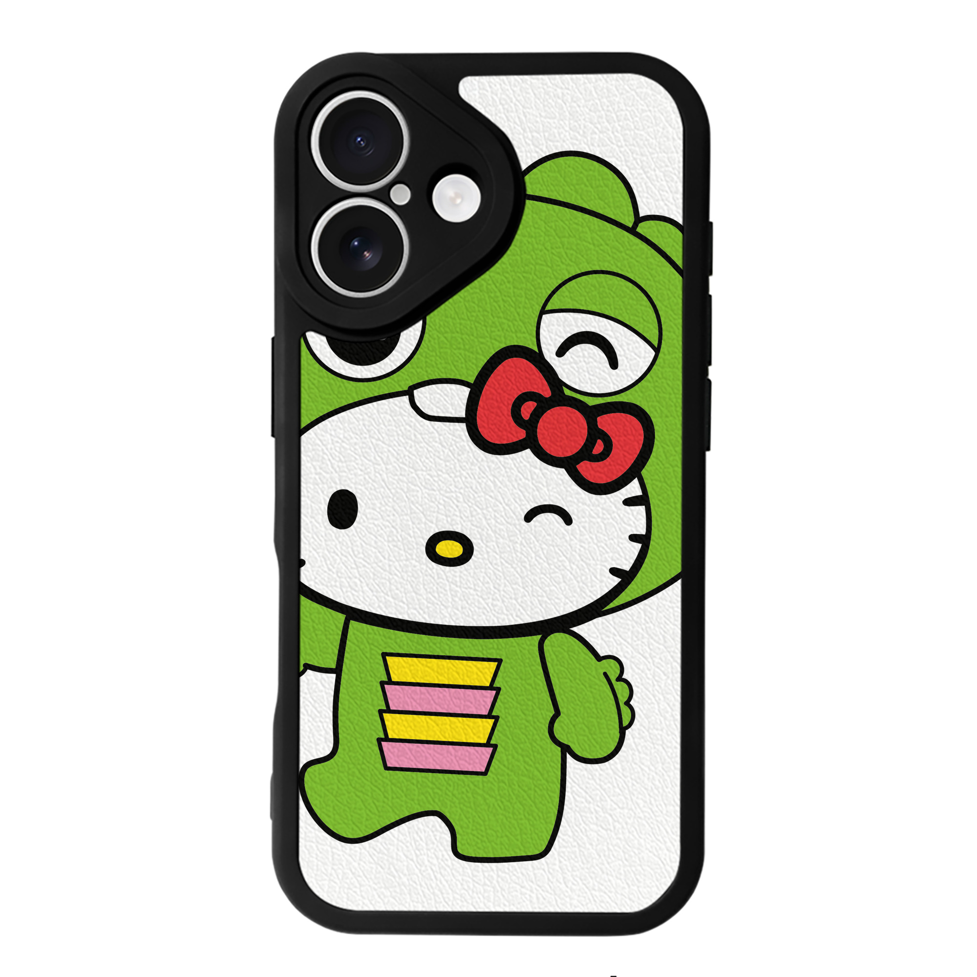 （画像用） Hello Kitty ハローキティ 【iPhone 16シリーズ対応】シリコンスマホケース（レザー調） 材質：シリコン